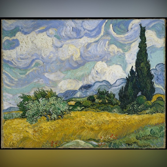 Vincent Van Gogh’s “Wheat Field with Cypresses” in Mini Cross Stitch Art - Picture 4 of 4